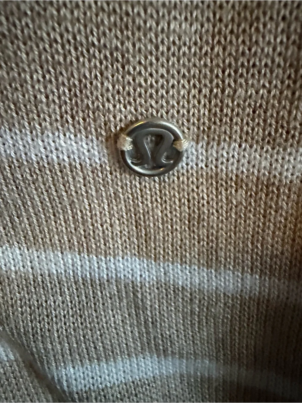 Lululemon Post Savasana Pullover Striped Boolux Sweater Beige White Size L